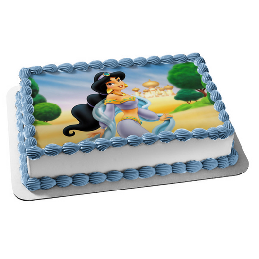 Imagen comestible para tarta de Aladdin Jasmine Agrabah y árboles ABPID03366 