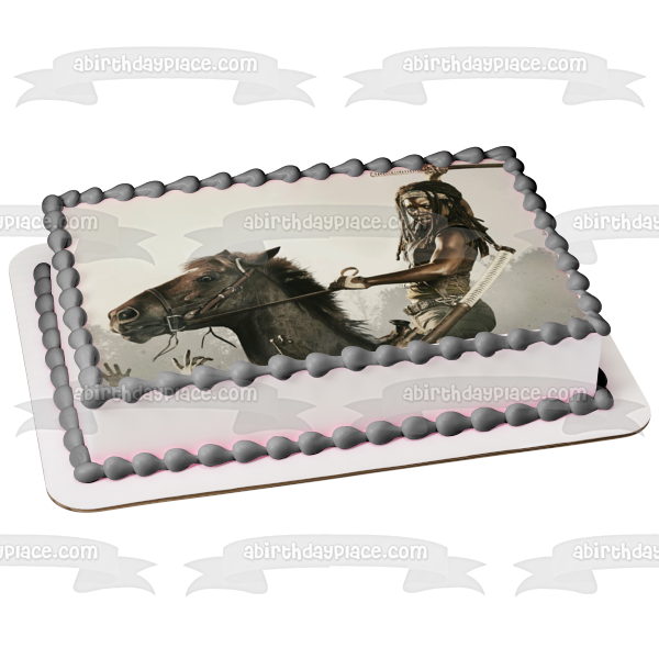 The Walking Dead Michonne Katana y su caballo adorno comestible para tarta imagen ABPID03428 