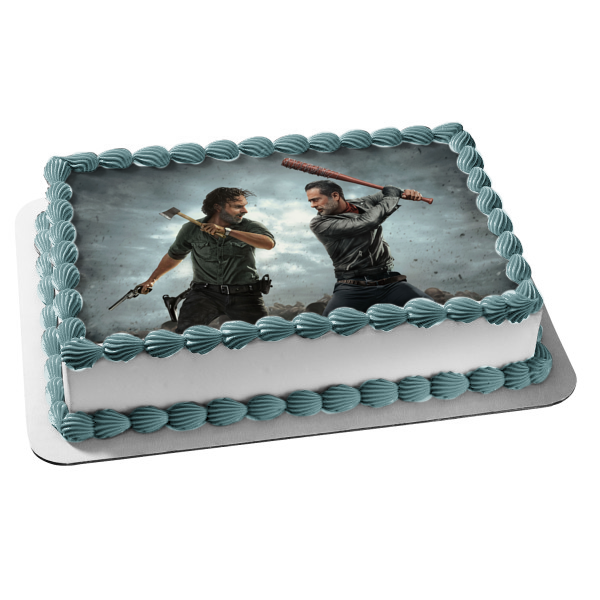 The Walking Dead Negan Rick Edible Cake Topper Image ABPID03450