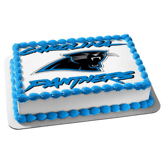 Imagen comestible para tarta con logotipo oscuro de Carolina Panthers Sports NFL ABPID03473 