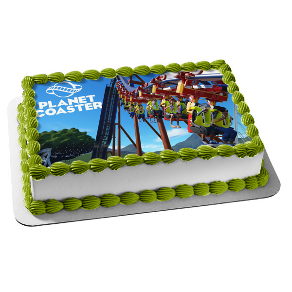 Planet Coaster Roller Coaster Building Theme Park Game Edible Cake Topper Image ABPID53360