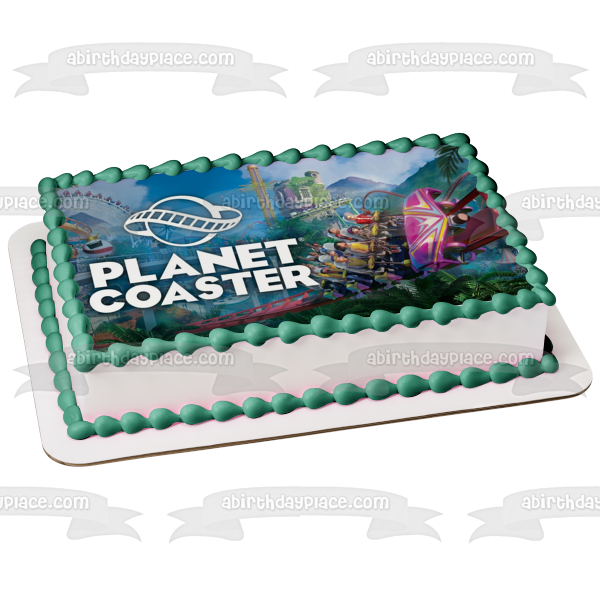 Planet Coaster Roller Coaster Building Theme Park Game Edible Cake Topper Image ABPID53361