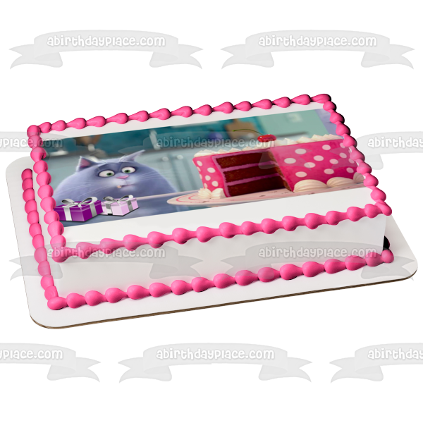 La vida secreta de las mascotas Chloe presenta y pastel decoración comestible para tarta imagen ABPID03509 