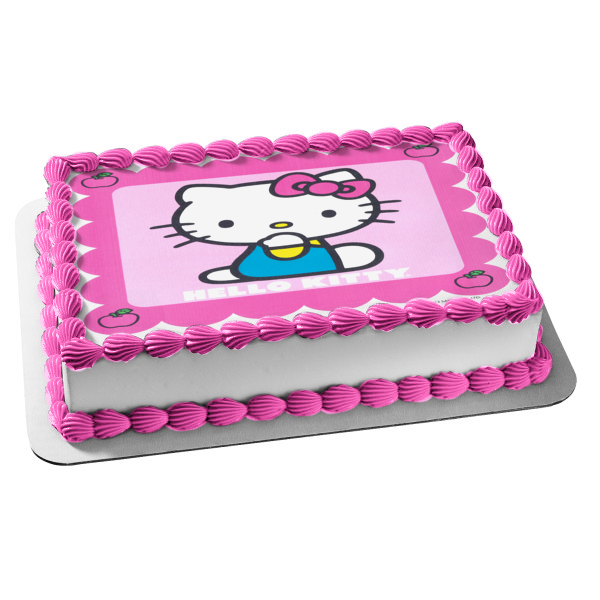 Hello Kitty Apples Kitty White Edible Cake Topper Image ABPID03570