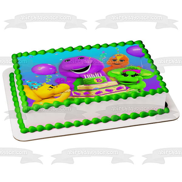 Imagen comestible para tarta de cumpleaños de Barney, Baby Bop Bj y Riff, ABPID03583 