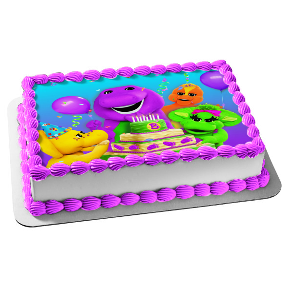 Imagen comestible para tarta de cumpleaños de Barney, Baby Bop Bj y Riff, ABPID03583 