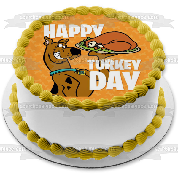 Scooby-Doo Happy Turkey Day Happy Thanksgiving Turkey Edible Cake Topper Image ABPID52725