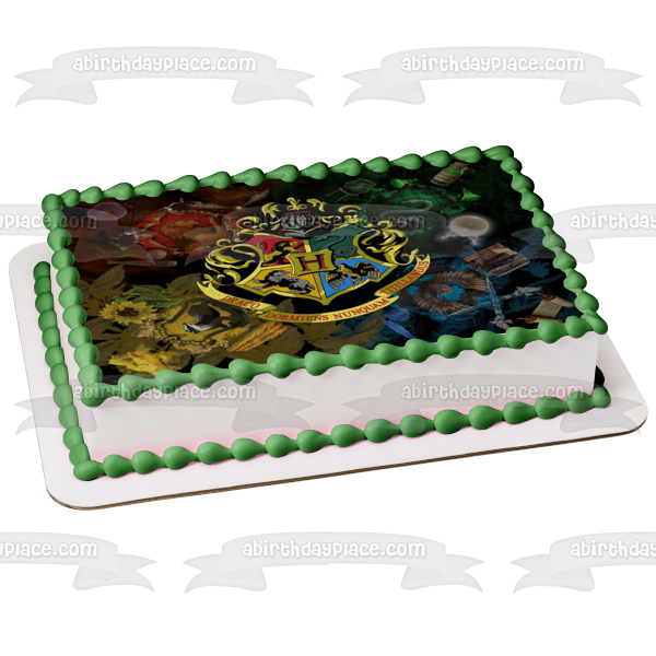 Harry Potter Hogwarts School of Wizarding Houses Edible Cake Topper Image ABPID04311