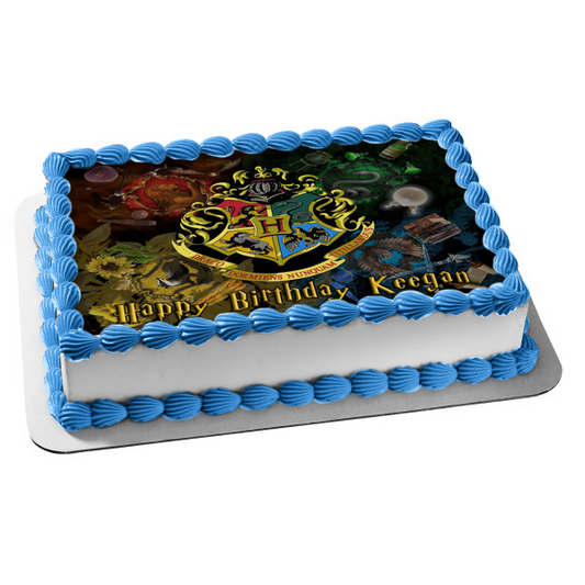 Adorno comestible para tarta de Harry Potter Hogwarts School of Wizarding Houses Imagen ABPID04311 