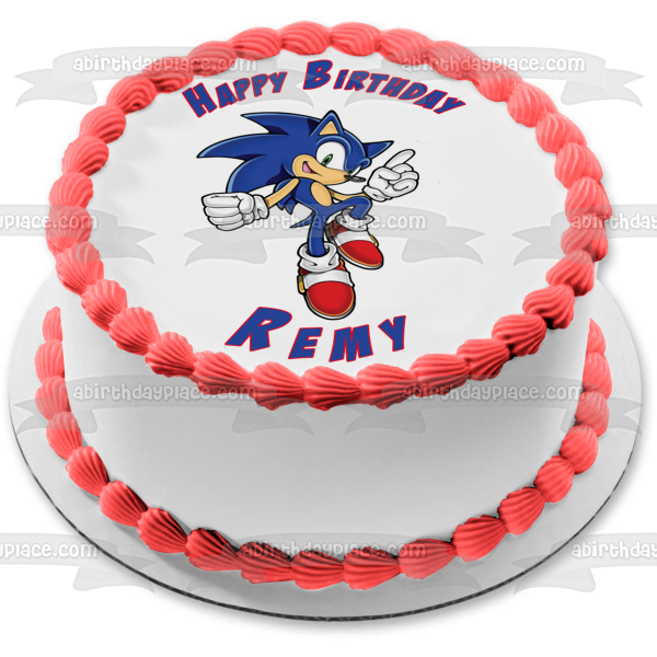 Sonic the Hedgehog con fondo blanco Imagen comestible para decoración de tarta ABPID06459 