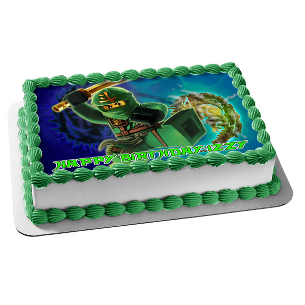 Ninjago verde Lloyd Garmadon espada comestible decoración para tarta imagen ABPID00199 