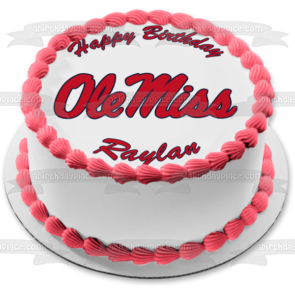 Imagen comestible para decoración de tarta con el logotipo de Ole Miss Rebels de la Universidad de Mississippi ABPID00423 