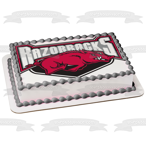 Roy Jr. High School Razorbacks Mascot Logo Athletics Edible Cake Topper Image ABPID03647