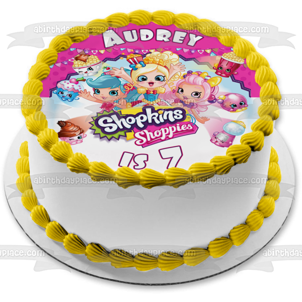 Shopkins Chef Club Shoppies Bubbleisha Jessicake Peppa-Mint Edible Cake Topper Image ABPID00658