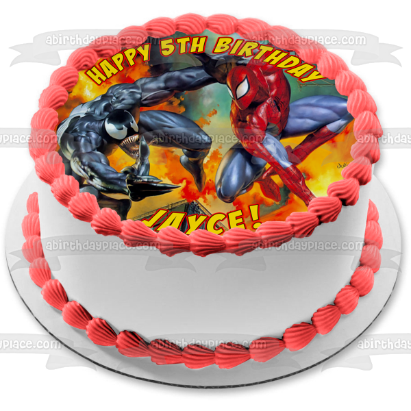 Imagen comestible para decoración de tarta de Spider-Man, Venom Fire, ABPID01690 