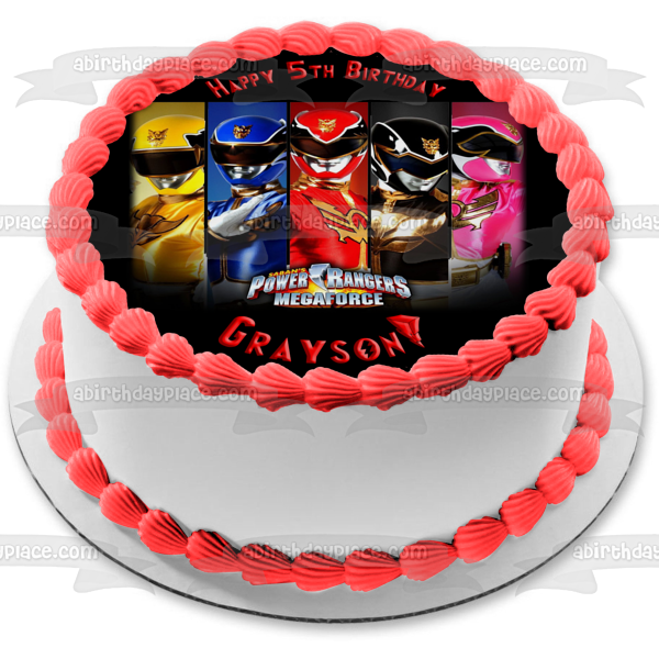 Power Rangers Mega Force Jason Zack Billy Trini y Kimberly Imagen comestible para decoración de tarta ABPID05292 