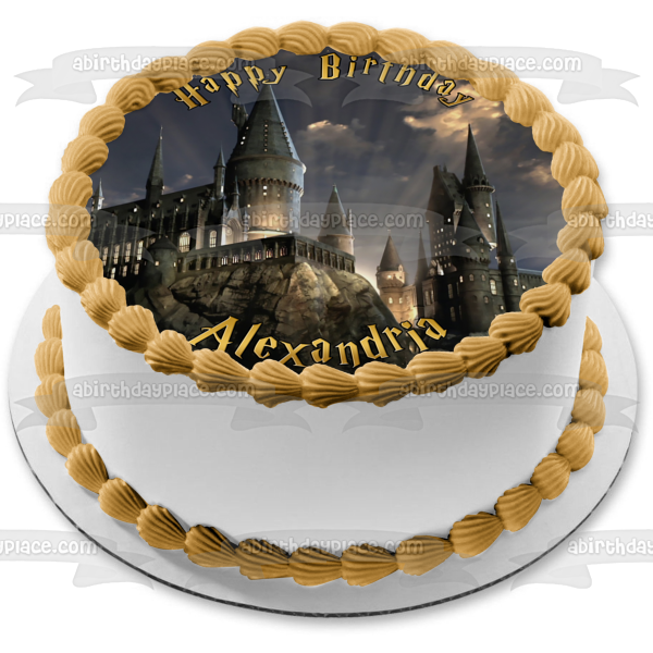 Imagen de decoración comestible para tarta comestible de la Escuela de Magia del Castillo de Hogwarts de Harry Potter ABPID05355 