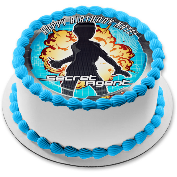 Secret Agent Man Bowfinger Monk Edible Cake Topper Image ABPID05472