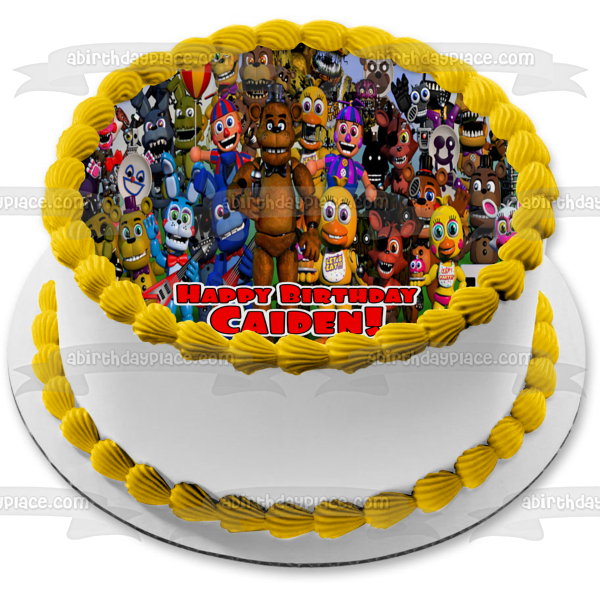 Cinco noches en Freddy's Freddy Fazbear Bonnie y Foxy Imagen comestible para decoración de tarta ABPID05506 