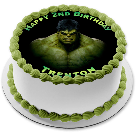 Marvel the Incredible Hulk Angry Black Background Edible Cake Topper Image ABPID05997