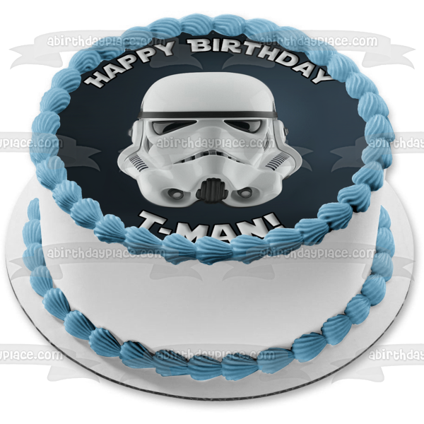 Star Wars Storm Trooper Casco Fondo Gris Imagen comestible para decoración de tarta ABPID06445 