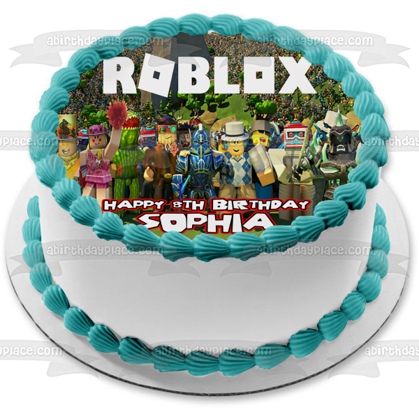 Imagen de decoración comestible para tarta con personajes variados de Roblox ABPID07367 