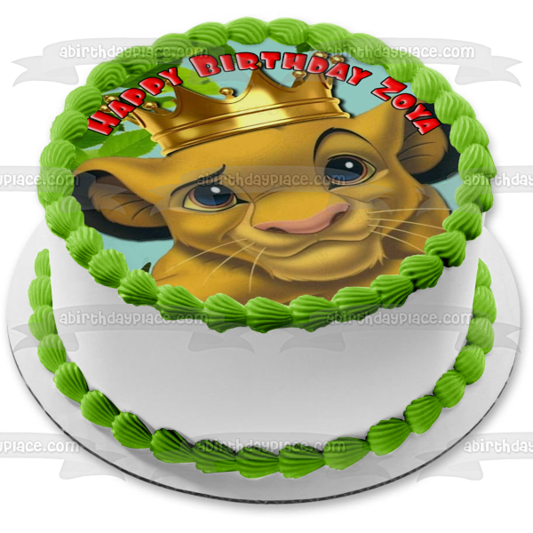 Disney The Lion King Simba Gold Crown Edible Cake Topper Image ABPID09813