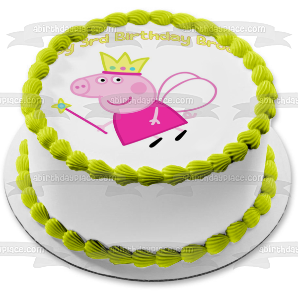 Peppa Pig Corona de Hada Varita Mágica Alas de Hada Adorno Comestible para Tarta Imagen ABPID12367 