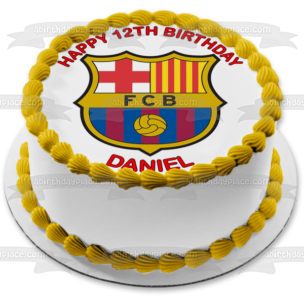 Adorno comestible para tarta con el logotipo del Barça del Fcb Barcelona, ​​imagen ABPID15021 