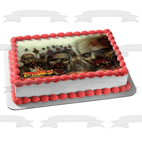 The Walking Dead Zombies Walking In Fog Edible Cake Topper Image ABPID08030