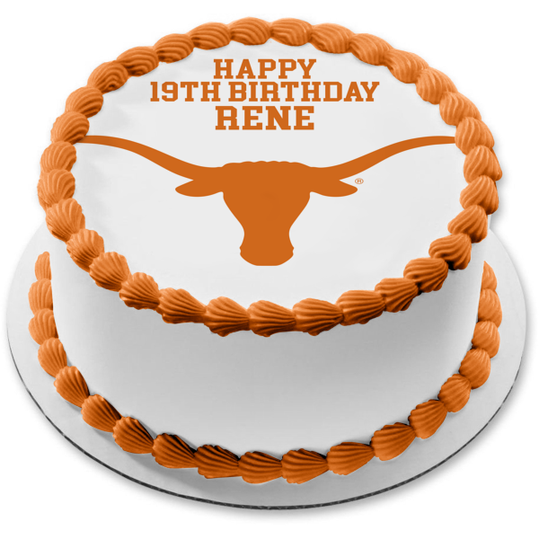 The University of Texas Longhorn Logo NCAA Texas Longhorns Athletics University of Texas at Austin Edible Cake Topper Image ABPID24504