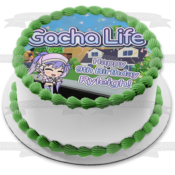 Imagen de adorno comestible para pastel de la aplicación Gacha Life Google Play Music Game ABPID51682 