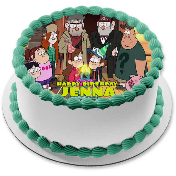 Gravity Falls Dipper and Mable's 13 Birthday Party Edible Cake Topper Image ABPID51408