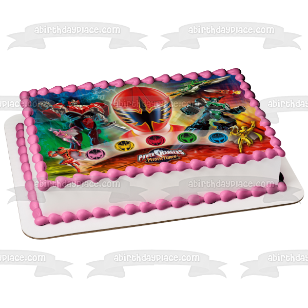 Power Rangers Mystic Force Logo Rojo Mystic Amarillo Mysticd Rosa Mystic Azul Mystic Blanco Mystic Solaris Caballero y Lobo Guerrero Imagen comestible para tarta ABPID03696 