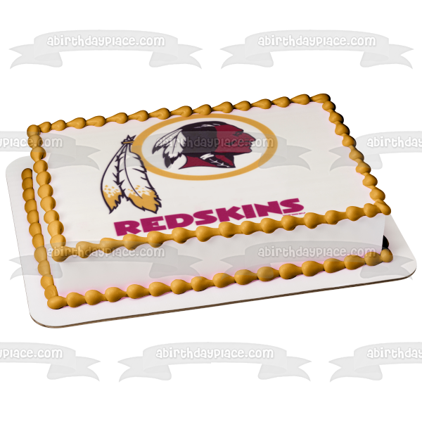 Imagen de decoración comestible para tarta comestible con logotipo y mascota de los Washington Redskins de la NFL ABPID03714 