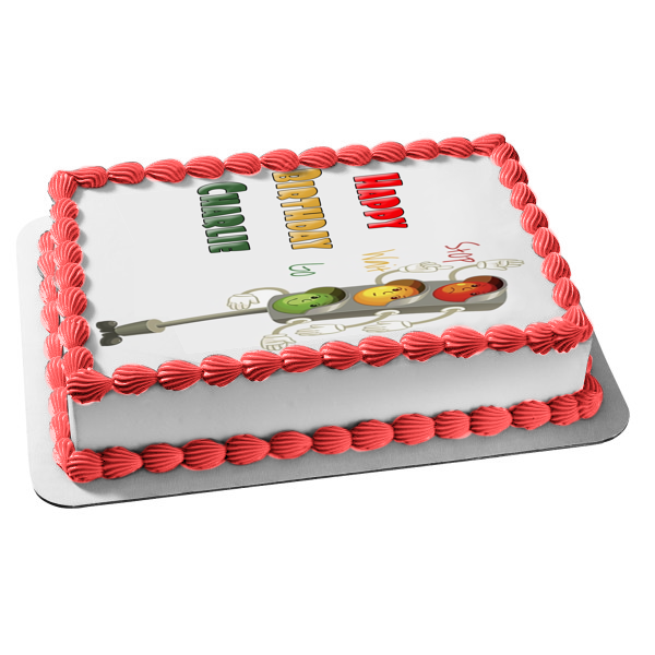 Traffic Light Stop Wait Go Edible Cake Topper Image ABPID09604