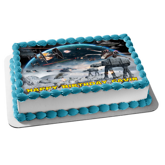 Imagen de decoración comestible para tarta de Star Wars, escena de batalla, X-Wing Starfighter, ABPID09234 