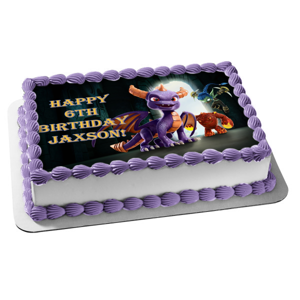 Skylanders Academy Stealth Elf Eruptor Spyro the Dragon Edible Cake Topper Image ABPID08743