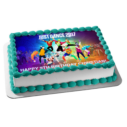 Just Dance 2017 Game Cover Edible Cake Topper Image ABPID07578