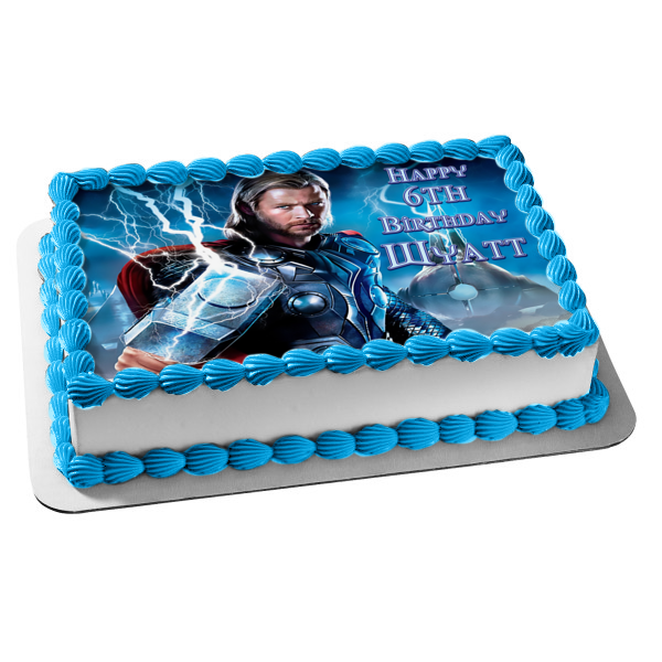 The Avengers Thor Lightening Edible Cake Topper Image ABPID05650