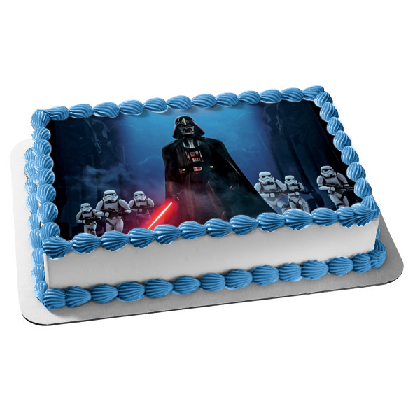 Adorno comestible para tarta de Star Wars Darth Vader Light Saber y Storm Troopers Imagen ABPID03760 