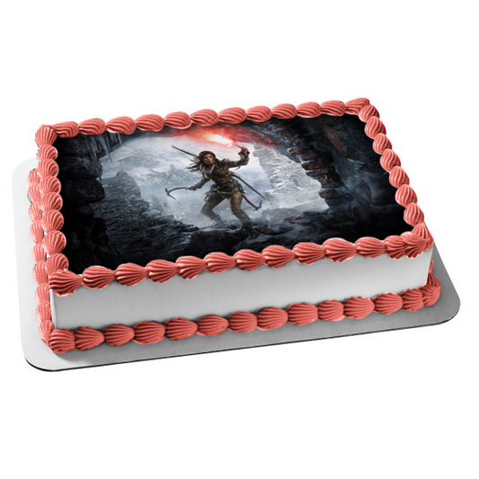 Rise of the Tomb Raider Lara Croft Edible Cake Topper Image ABPID03770