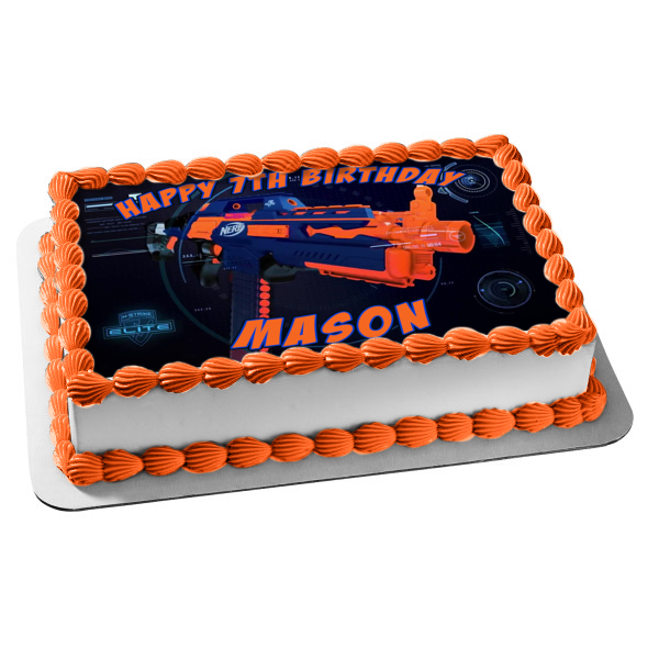 Imagen comestible para tarta con pistola NERF de dardo azul ABPID01670 