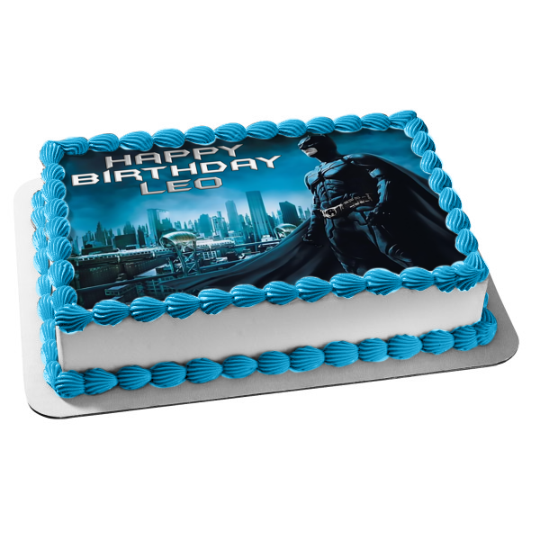 Batman Dark Knight Bruce Wayne en Gotham decoración comestible para tarta imagen ABPID01625 