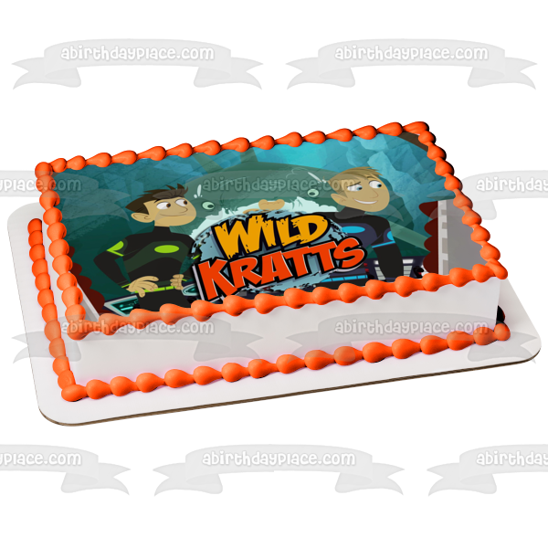 Logotipo de Wild Kratts Chris Kratt Martin Kratt y un tiburón Imagen comestible para decoración de tarta ABPID03804 