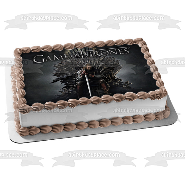 Juego de Tronos Ned Stark con su espada Adorno comestible para tarta Imagen ABPID03808 