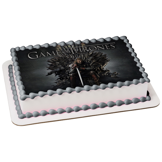 Juego de Tronos Ned Stark con su espada Adorno comestible para tarta Imagen ABPID03808 