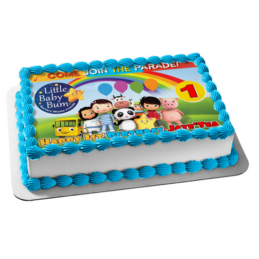 Little Baby Bum Ven y únete al desfile Jacus Twinkle The Star Yellow Bus Adorno comestible para tarta Imagen ABPID22111 