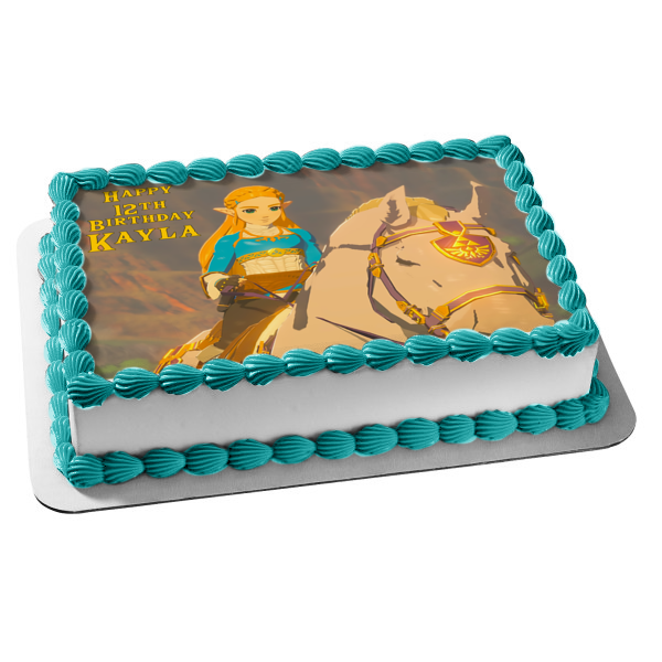 The Legend of Zelda Breath of the Wild Zelda Horse Storm Edible Cake Topper Image ABPID22360