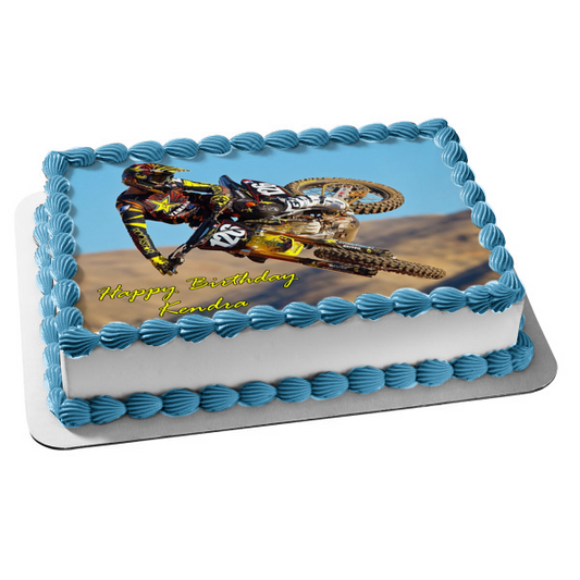 Imagen comestible para tarta de moto de cross Yahama Motocross Rider ABPID49565 